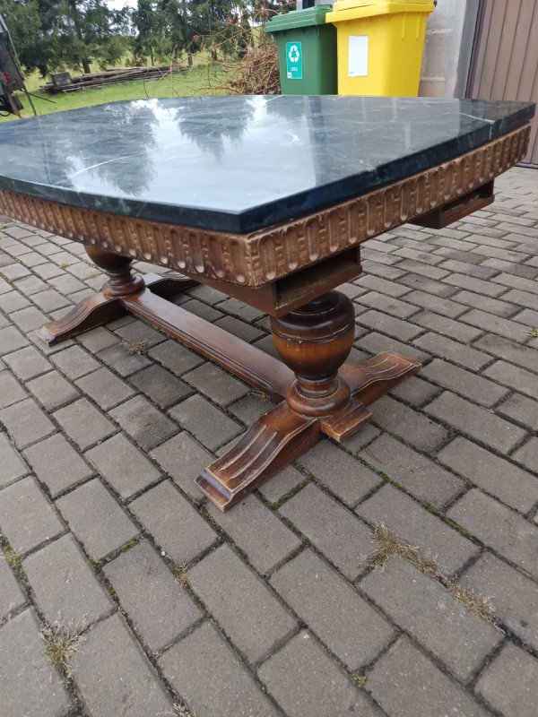 Niemiecki stół z blatem marmurowym - 03 Niemiecki stół z blatem marmurowym - 03