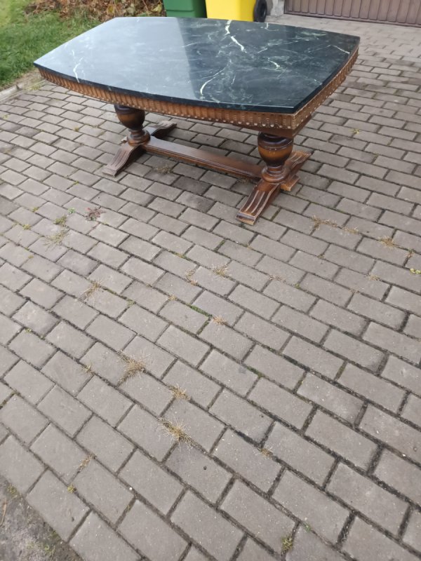 Niemiecki stół z blatem marmurowym - 05 Niemiecki stół z blatem marmurowym - 05