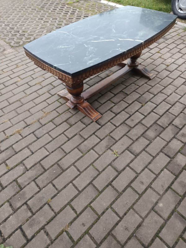 Niemiecki stół z blatem marmurowym - 06 Niemiecki stół z blatem marmurowym - 06