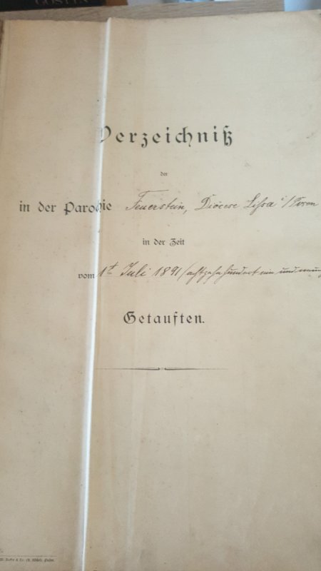 Ksiega chrztów ewangelistów taufen verzeichnis - 01