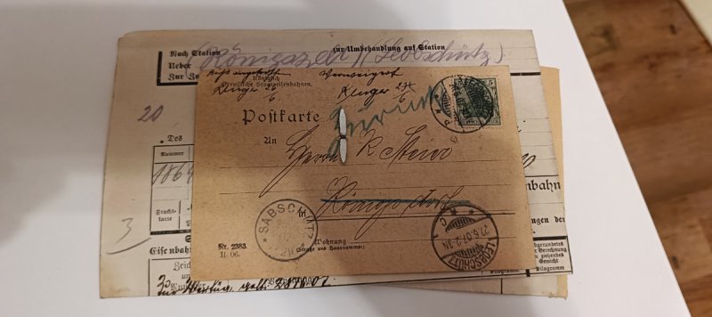 Awizo kolejowe Królewskich Kolei Pruskich z 1907 r - 02