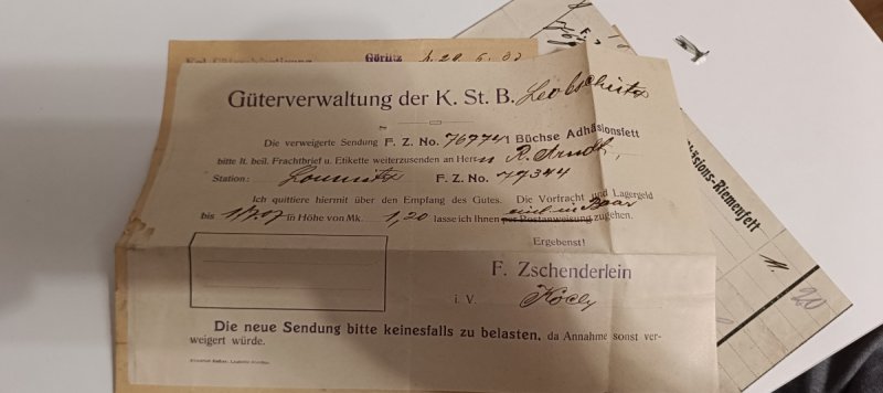 Awizo kolejowe Królewskich Kolei Pruskich z 1907 r - 03