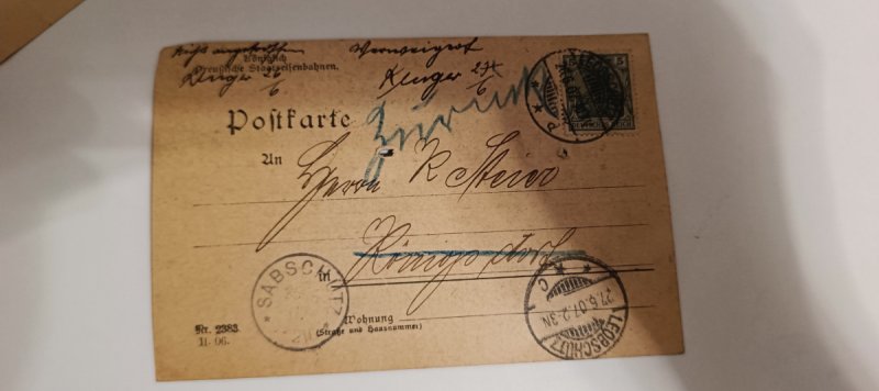 Awizo kolejowe Królewskich Kolei Pruskich z 1907 r - 05