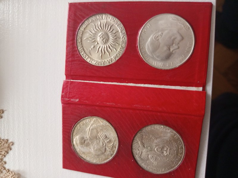 Komplet monet z pielgrzymki Jana Pawła II