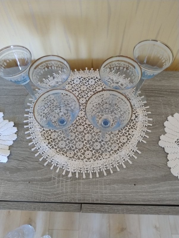 Piękny zestaw kieliszków z PRLu. - 01