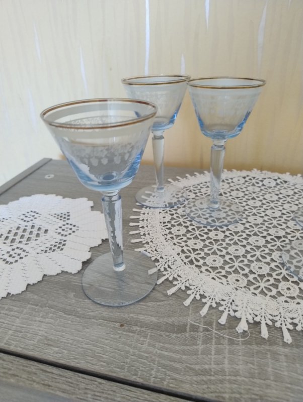 Piękny zestaw kieliszków z PRLu. - 02