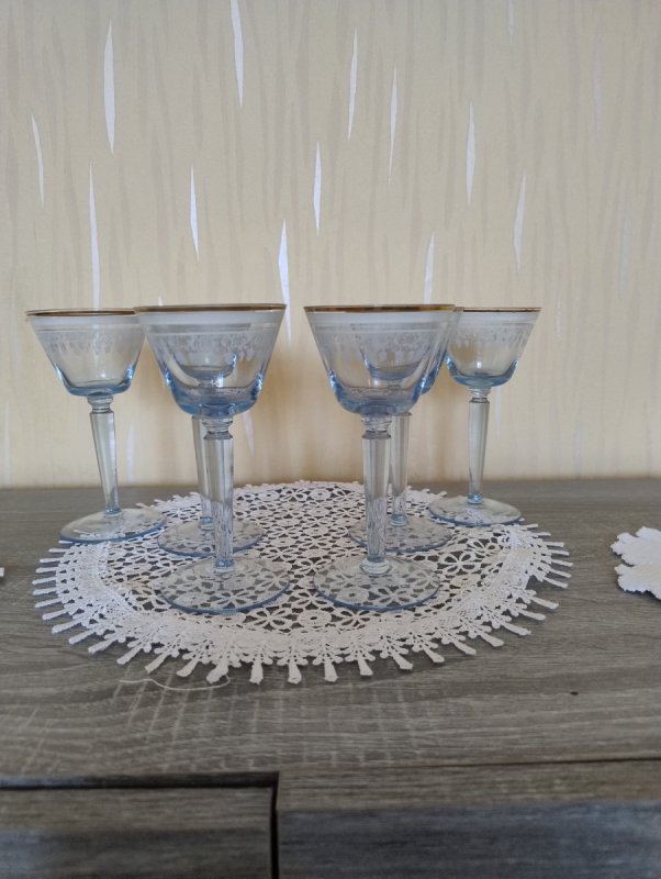 Piękny zestaw kieliszków z PRLu. - 03