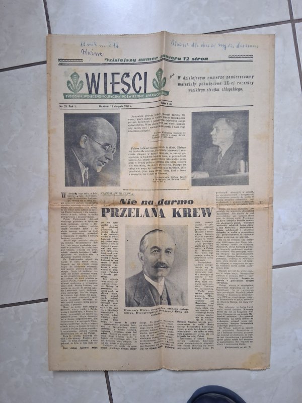 Stara gazeta z 18 sierpnia 1937