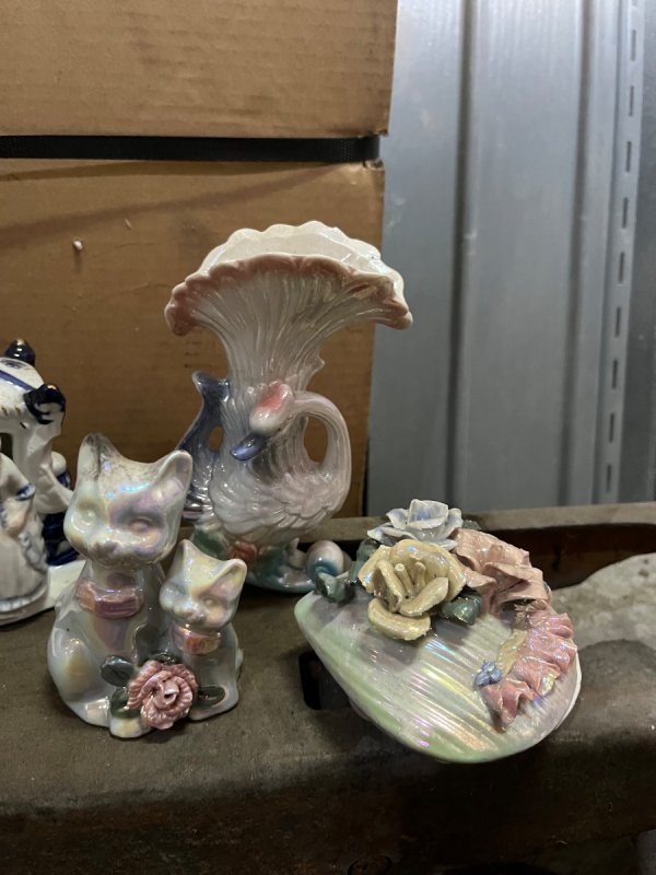 Zestaw ceramiki i porcelany vintage figurki