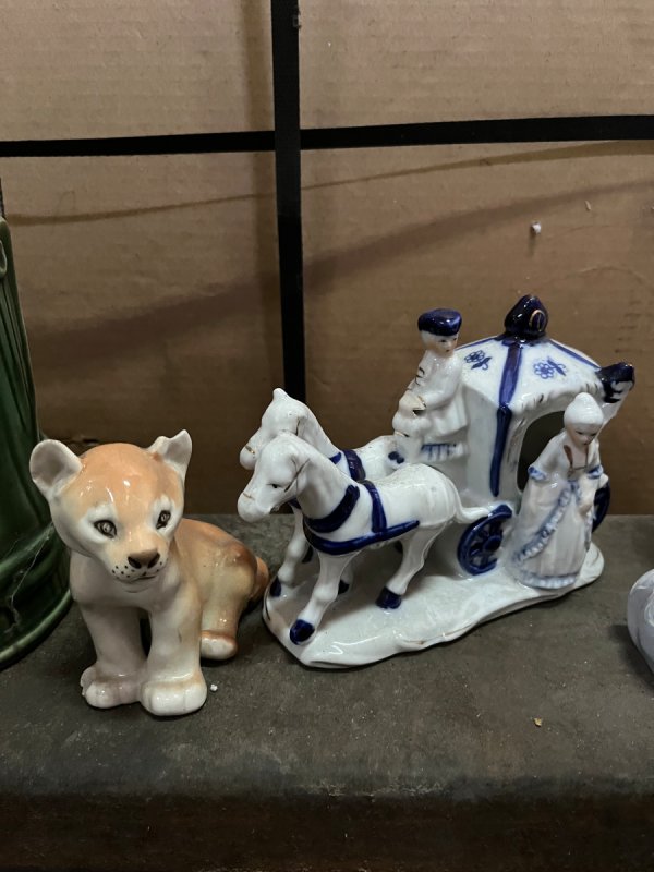 Zestaw ceramiki i porcelany vintage figurki - 02
