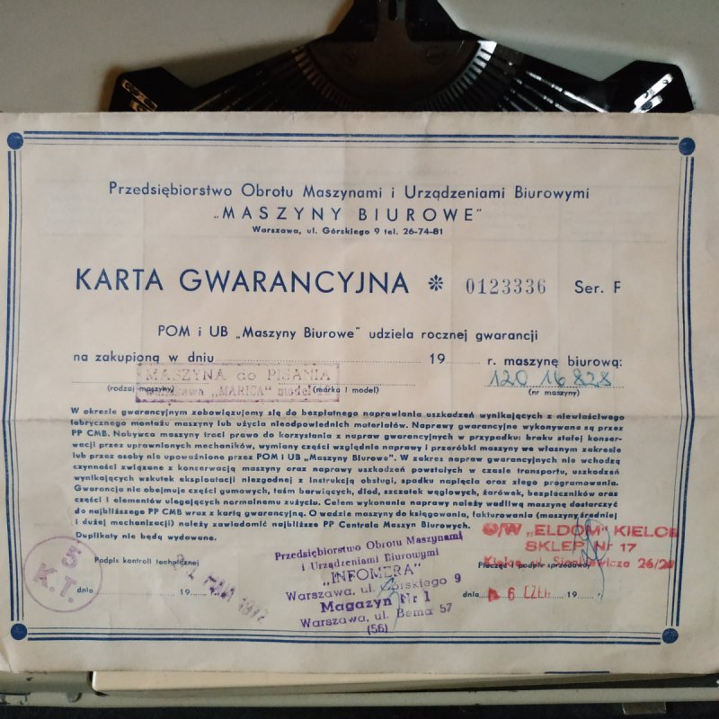 Walizkowa maszyna do pisania Marica - 02