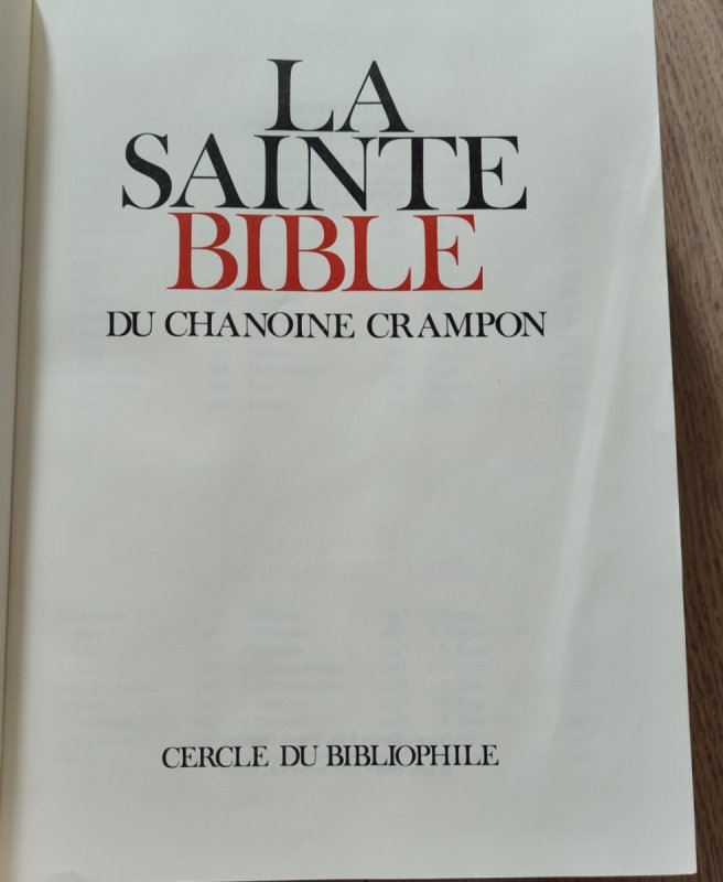 La Sainte Bible du chanoine Crampon. Biblia francu - 02