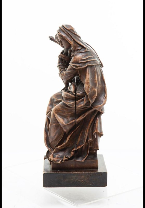 Stara drewniana figurka Madonna z Dzeciatkiem 1893 - 05