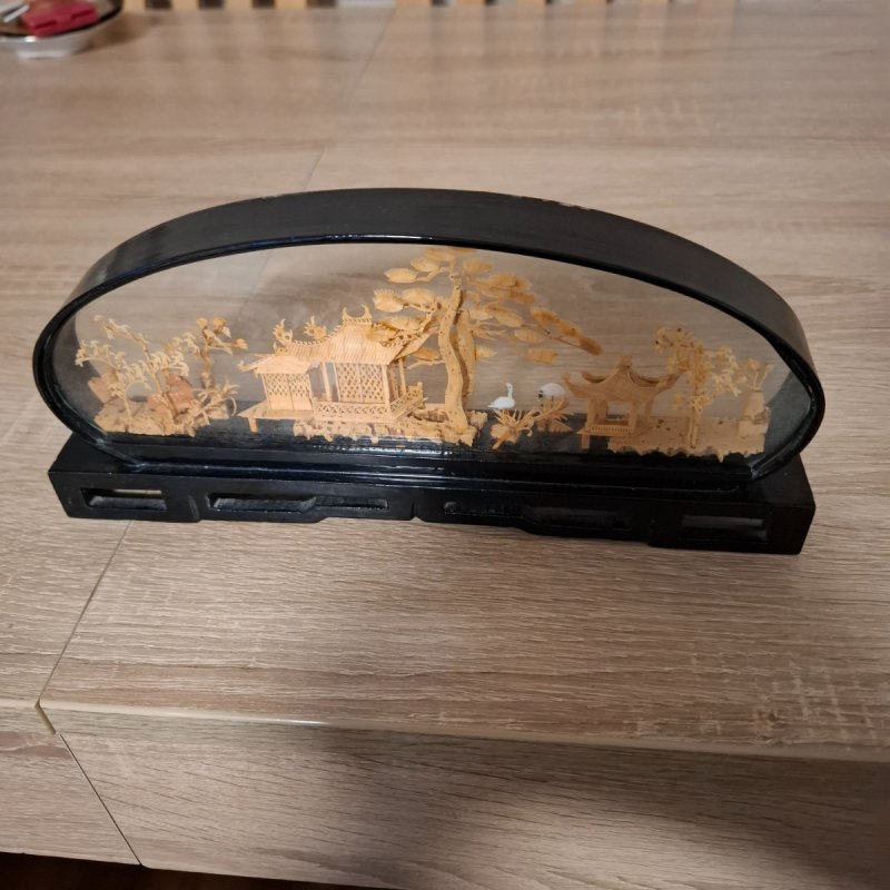 Tradycyjna chińska diorama z korka. - 01