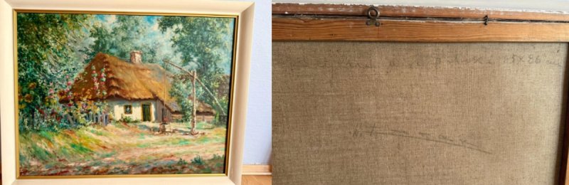 Wiejska chata z żurawiem